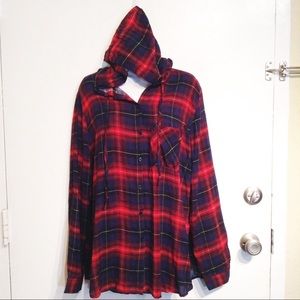 plus size plaid hoodie